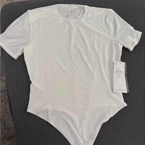 Lululemon Athletica White Crewneck Bodysuit